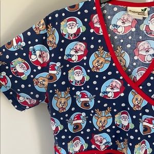 Christmas scrub top